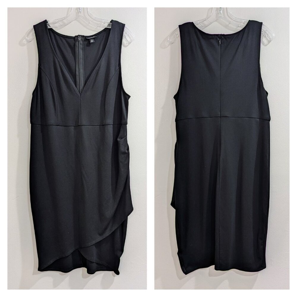 TORRID Faux Wrap Ponte Knit Dress 2/2X/18-20 V-Neck Tulip Hem Sleeveless Mini